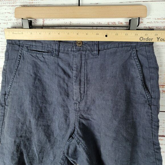 Taylor Stitch Mens Size (31.5" - 32") Navy 100% Linen Shorts Casual Preppy - Picture 6 of 10